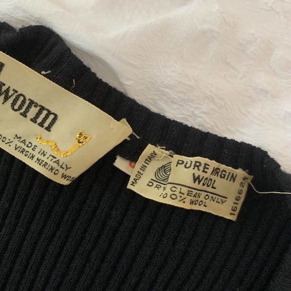 Vintage Goldworm Black Wool Sweater Dress sz Small - Picture 4 of 12